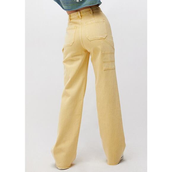 PACSUN Womens Ultra High Waisted Fitted Flare Denim Pants Raw Hem Honey Size 25 - Picture 3 of 12